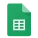 Groen Google Sheets-pictogram met een document en rastercellen, symbool voor spreadsheets