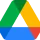 Logo van Google Drive met driehoekige vormen in groen, geel en rood en een blauwe vorm onderaan